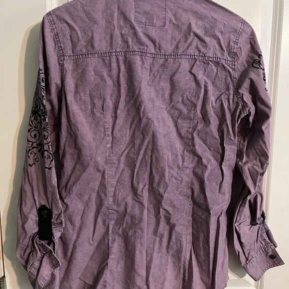 Purple Button Down Top - Picture 3 of 3
